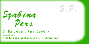 szabina pers business card